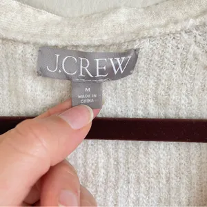 J. Crew Ivory Supersoft Cropped Cable Knit Merino Wool‎ Cardigan Size Medium thumbnail 3