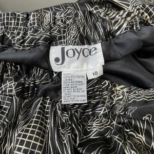 Joyce Pants Size 10 Black Gold Shiny Party Glam Pull on Metallic Harem Club Rave thumbnail 7