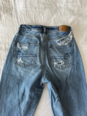 Medium Wash Ripped Mom Jeans thumbnail 5