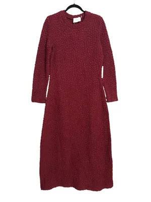 NWT Tuckernuck Hyacinth House Madison Textured Long Sleeve Burgundy Dress MEDIUM thumbnail 3