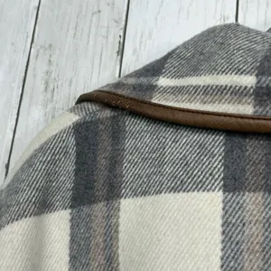 Woman Within Gray Black White Plaid Lined Button Up Winter Jacket Coat 18W thumbnail 6