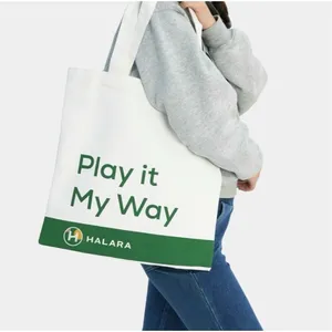 Halara That TikTok Brand Cream Green‎ Play it My Way Tote Bag NEW thumbnail 2