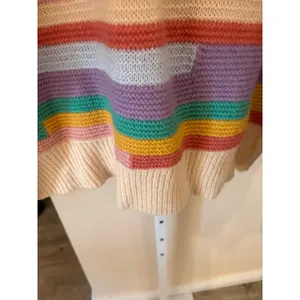 Collection by Cezele Rainbow Striped Fringe Tassel Knit Sweater Multi Color L thumbnail 5
