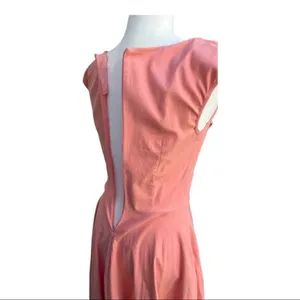 MUXXN Peach 50s Style Swing Fit Flare Cap Sleeve Dress Rockabilly Sz Small‎ thumbnail 7