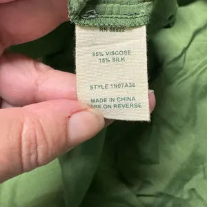 Nurture Green Viscose Silk Button Up Tuxedo Shirt Long Sleeve Size Medium thumbnail 6