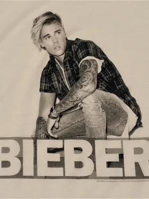 Justin Bieber tank top women’s size large white black sleeveless thumbnail 2