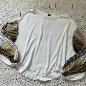 Free People We The Free Blossom Thermal Oversized Bohemian Style Top White (XS) thumbnail 8