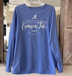 Pressbox University of Alabama Shirt Cotton Long Sleeve Tee Womens Large thumbnail 1