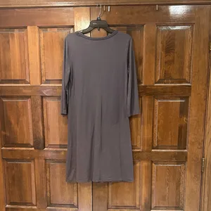 Garnet Hill Dress Medium Gray A-Line 3/4 Sleeve Scoop‎ Neck Trapeze Hong Kong thumbnail 5