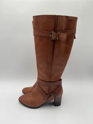 Pikolinos Made in Spain Brown Tall Leather Heeled Boots Womens 37 Riding thumbnail 2