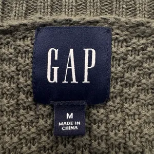GAP Olive Green Textured Cotton Open Front Longline Cardigan Sweater Size M NWT thumbnail 6