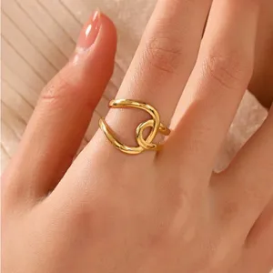 Minimalist Knot‎ Ring | 14k Yellow Gold Plated Sterling Silver thumbnail 3