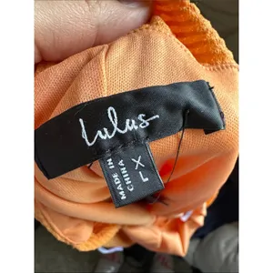 Lulus Orange Off Shoulder Maxi Dress Womens XL Summer Bodycon Minimalist Sleek thumbnail 11