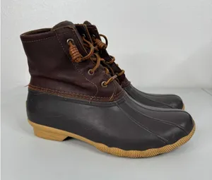 Sperry Black‎ Brown Waterproof Boots Size 8.5 thumbnail 1