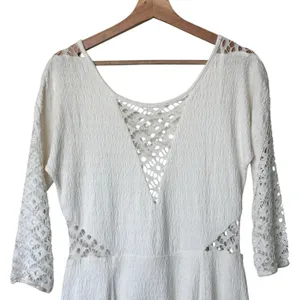 Free People To the Point Dress M White Lace Mini thumbnail 6