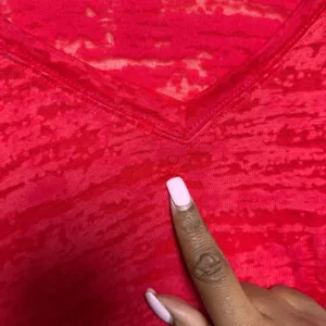Splash y2k Women‎ Cyber Grunge Sheer Top XL Red Mall Goth V-Neck thumbnail 8