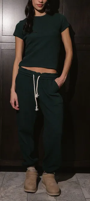Parke‎ Waffle Unisex Pants Forest green size xs streetwear Athleisure lounge thumbnail 1