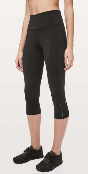 Black Lululemon Fast and Free Cropped Length Size 6 thumbnail 1