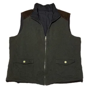 Lauren Ralph Lauren Dark Olive Green + Brown Zip Up Vest size XL‎ thumbnail 1