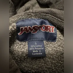 Jansport Monmouth Univesity grey drawstring sweatshirt with hood and front pocket size S thumbnail 4