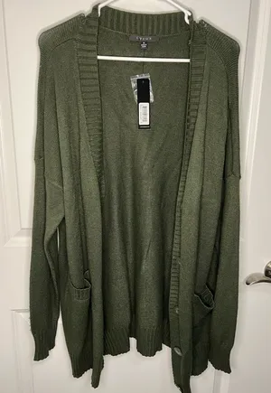 Olive Green Women's Sweater Cardigan thumbnail 1