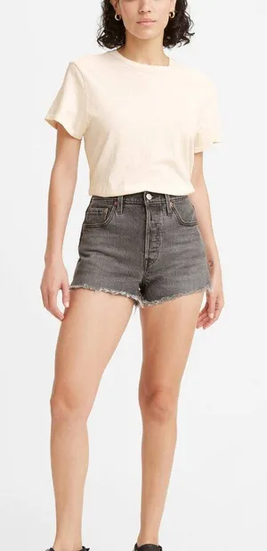Levi’s Premium Washed Black High‎ Rise 501 Shorts thumbnail 1