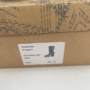 FREE PEOPLE Elle Boots Size 10 NEW Slouchy Leather Block Heel NWT/Box Beige Boho thumbnail 5
