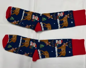 Christmas Winter Reindeers Crew‎ Socks - NEW in Bag. thumbnail 1