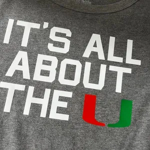 Grey Miami Hurricanes baby tee size M. Custom made. Never worn #Hurricanes thumbnail 2