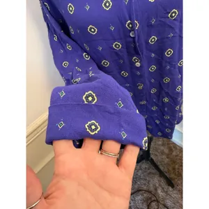 Intimately Free People "Shirt Up" Blue Medallion Oversized Sleep Shirt Blouse thumbnail 2