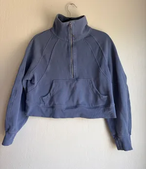 Lululemon Scuba Oversized Funnel Neck Half Zip Blue xs/s Sweatshirt crop thumbnail 1