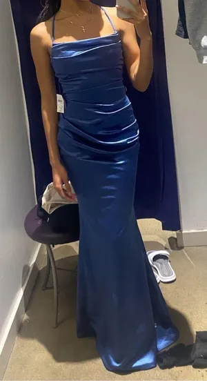 Windsor Prom Dress Blue Satin thumbnail 1