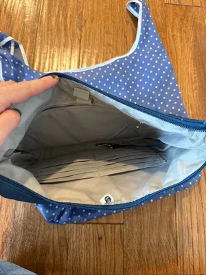 Baggallini blue crossbody travel bag and travel case thumbnail 4