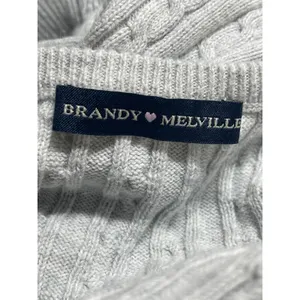 Brandy Melville Gray Ribbed Knit Long Sleeve Button Up Cardigan Sweater Size S/M thumbnail 3