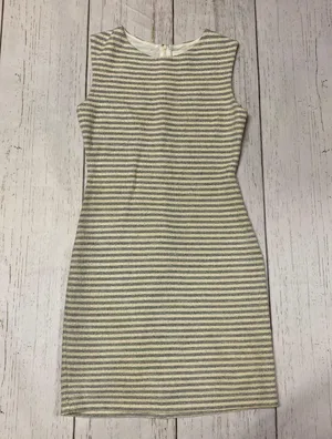 Kinette Textured Striped Gold Metallic Dress Size 6 thumbnail 3