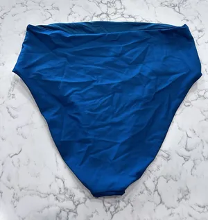 Quince Teal Italian High Rise High Leg Bikini Bottoms Size Large thumbnail 1