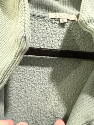 Z Supply Soho Fleece Cropped Relaxed Fit Collared Sweatshirt Calypso Green thumbnail 10