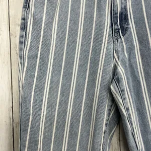 PacSun Blue White Stripe High Rise Slim Fit Cotton Mom Jeans 27 thumbnail 3