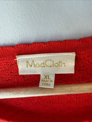 Modcloth Red Knit Peplum Sweater thumbnail 3
