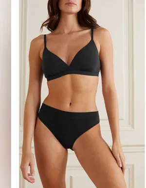 SKIMS Fits Everybody Crossover bralette Onyx black size large thumbnail 1