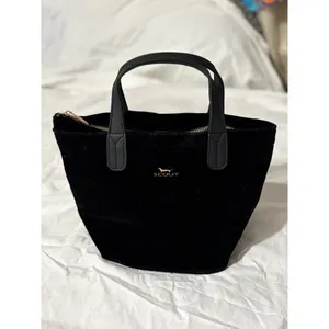 Scout Velvet Black Mini Tote With Dual Handles & Gold Quilted Interior Zip Close thumbnail 14
