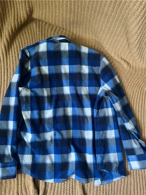 Lee Blue and White Plaid Button-Down Shirt for Women thumbnail 5