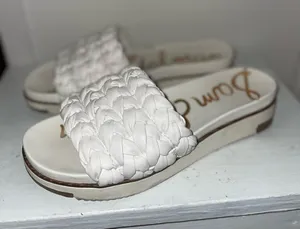 Sam Edelman Women's White Braided Slide Sandals thumbnail 1