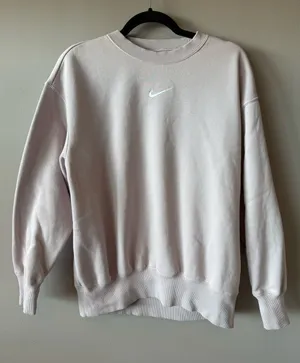 Nike Women’s Cotton Middle Check Loose Fit‎ Crew Neck Sweatshirt Gray Size XS thumbnail 1