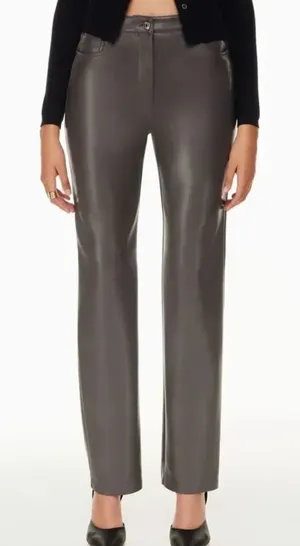 Aritzia Wilfred The Melina Wilfred Gray Vegan Leather Pants Women’s 2 thumbnail 1