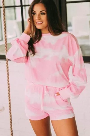 Two Piece Tie Dye Set Pink Size M thumbnail 5