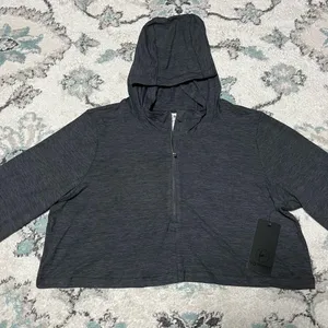 90 Degrees by Reflex NWT XXL Half Zip Pullover Charcoal Crop Hoodie Women’s Athletic thumbnail 10