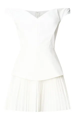 New Showpo Izara Mini Dress Off Shoulder Pleated Dress Size Large MSRP $110 thumbnail 3