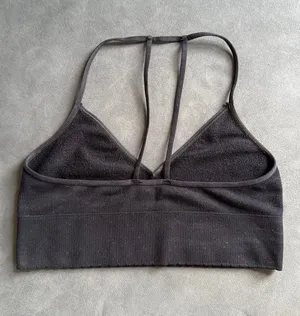 Anthropologie Black Cotton Longline Bralette thumbnail 1