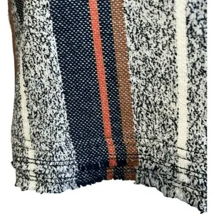 ANN TAYLOR Boucle Tweed‎ Fringe Hems Stripe Print S/S Top NWOT XS thumbnail 3